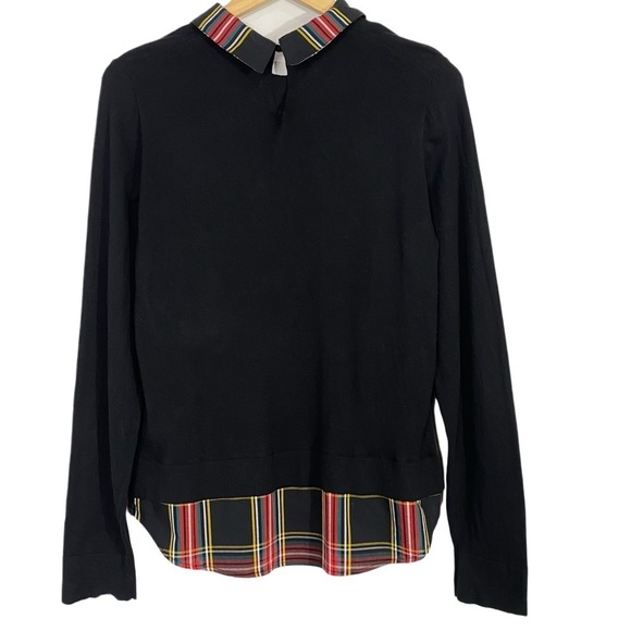J. CREW Black Woven Plaid Sweater - Picture 6 of 11